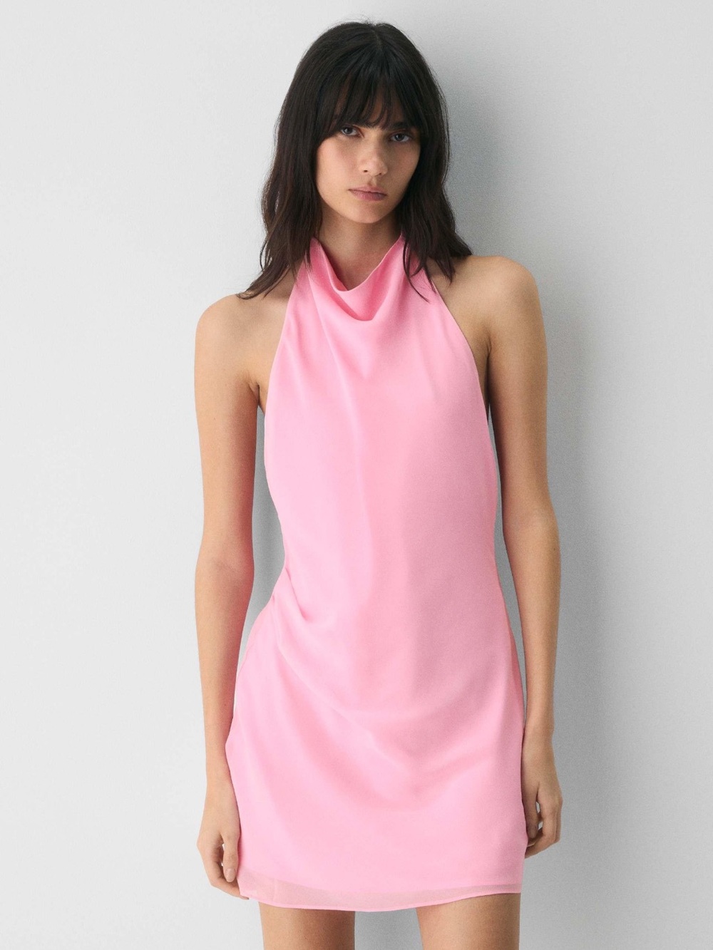 Aritzia Pink Draped Cowl Mini Dress - Picture 4 of 4
